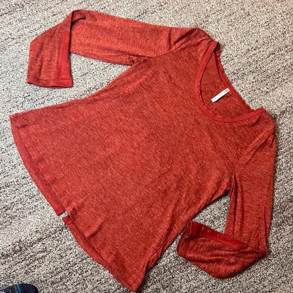 Mur Mur Rust orange split back long sleeve tee top Medium - Picture 7 of 13